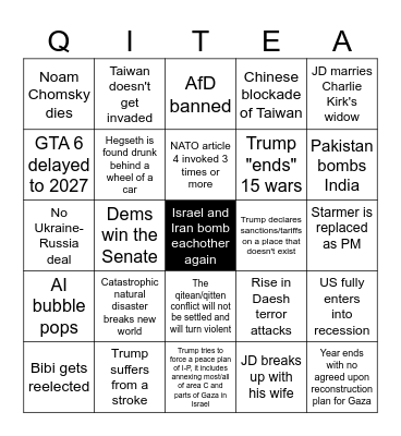 2026 Bingo Card