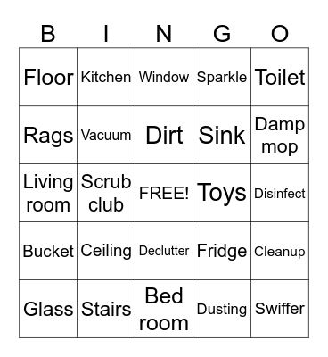eMaids Cleaning Service Bingo Card