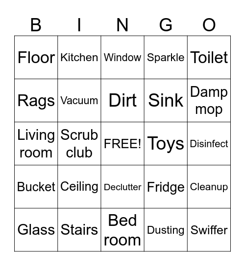 eMaids Cleaning Service Bingo Card