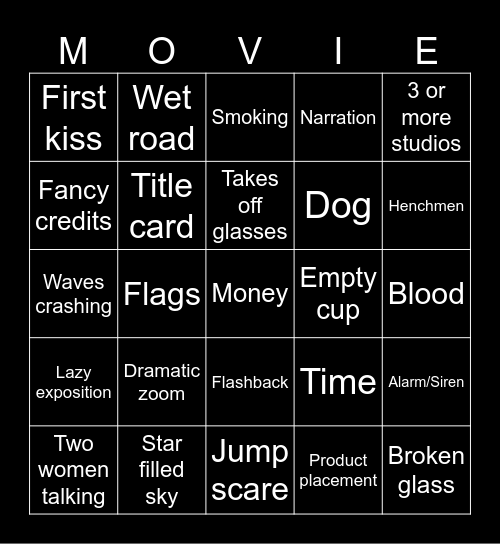 Movie Bingo 2026 Bingo Card