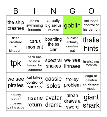 session 20 Bingo Card