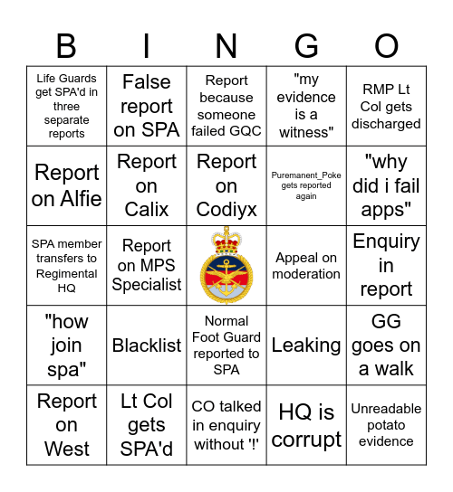 SPA 2026 Bingo Card