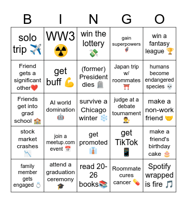 2026 Bingo Card