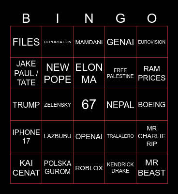 2025 RECAPAI Bingo Card