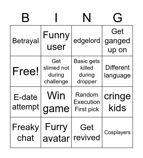 Death Penalty Bingo Card