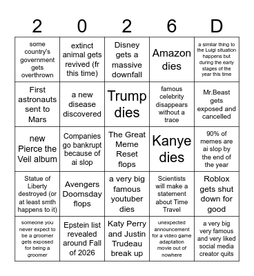 2026 Bingo Card