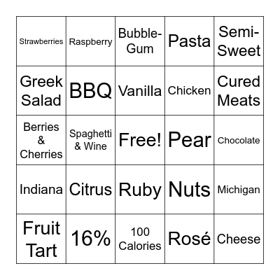 Valentines Sip & Select Bingo Card
