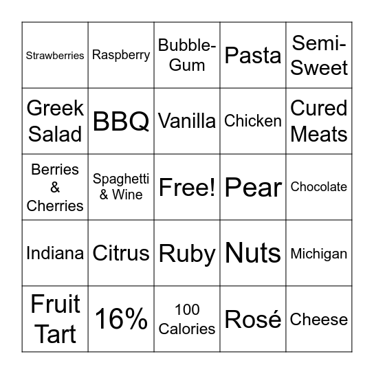 Valentines Sip & Select Bingo Card