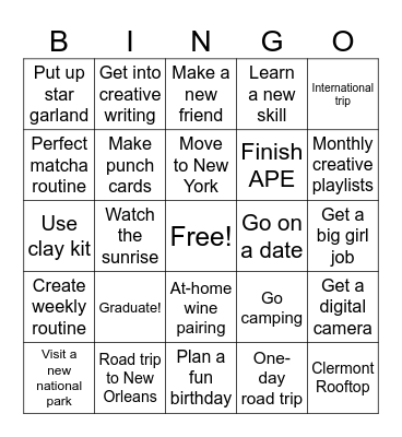 2026 Bingo Card