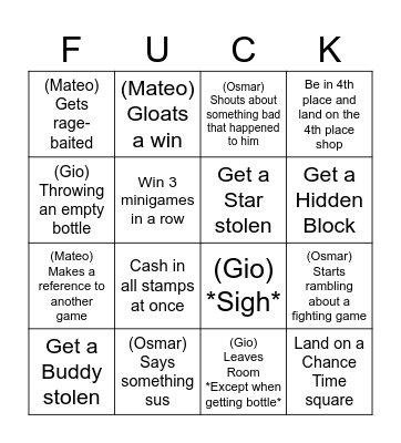 Angel's Card Bingo Card