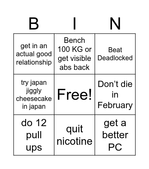 2026 Bingo go go go Bingo Card