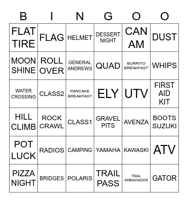 STINKO Bingo Card