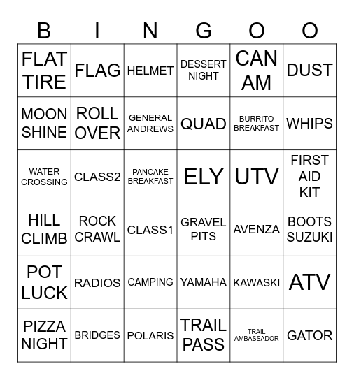 STINKO Bingo Card