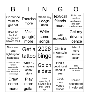2026 bingo Card