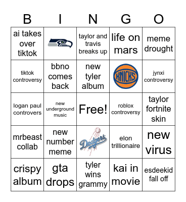 2026 bingo Card