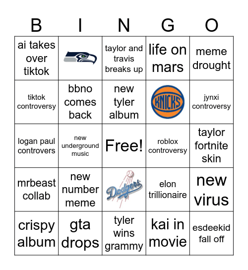 2026 bingo Card