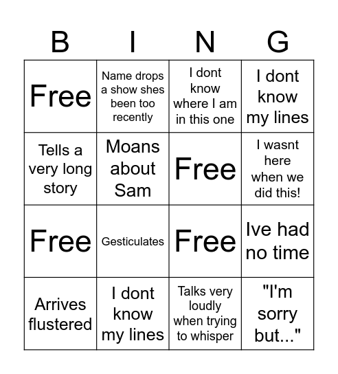 Lesley Bingo Card