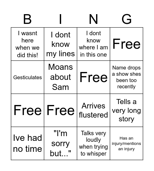 Lesley Bingo Card