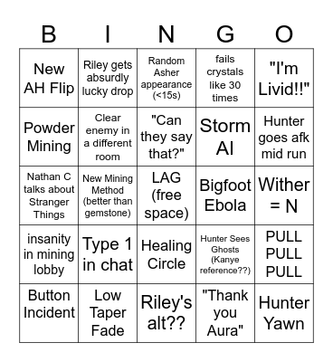 Skyblock Bingo Card