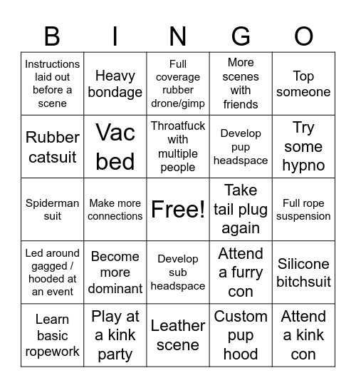 Kinko 2026 Bingo Card