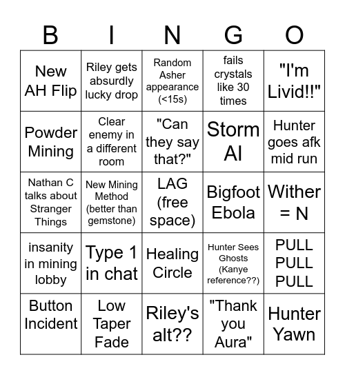 Skyblock Bingo Card