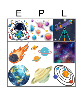 2026 Family Reading Month- Space Bingo Card