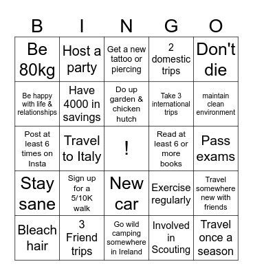 2026 Bingo Card