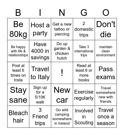 2026 Bingo Card