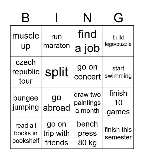 2026 Bingo Card