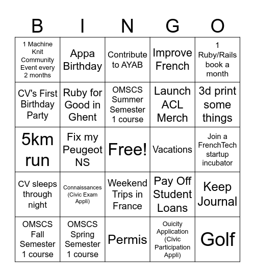 2026 Bingo Card