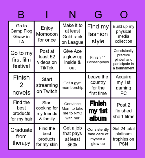 2026 Bingo Card