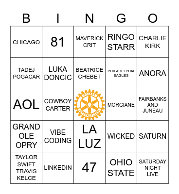 2025 BINGO Card