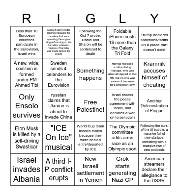 RigglyBingo Card