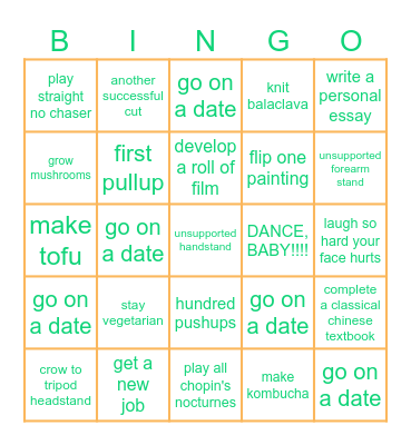 jazzy's 2026 bingo Card