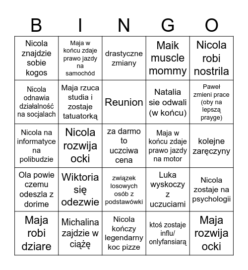 2026 bingo Card