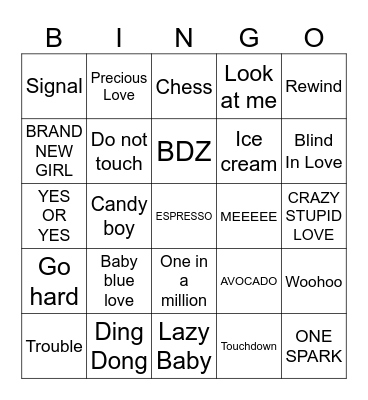 Bingo do TWICE! Bingo Card