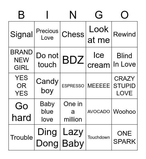 Bingo do TWICE! Bingo Card