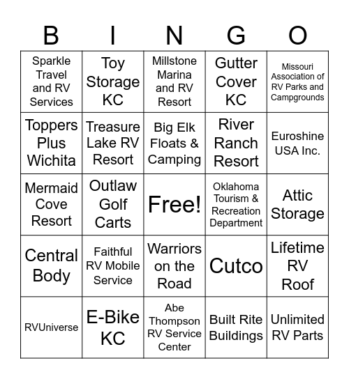 Vendor BINGO Card