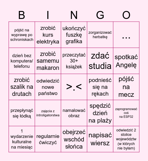 2026 Bingo Card