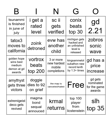 2026 bingo card Bingo Card