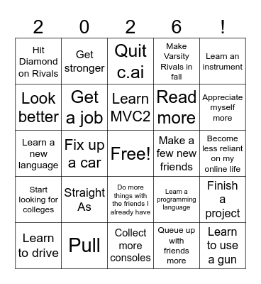 2026 Bingo Card