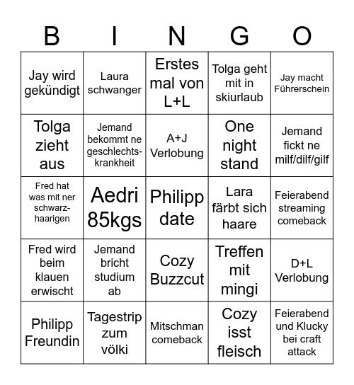 Philipps Jahresbingo Card