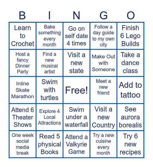 2026 GOALS Bingo Card