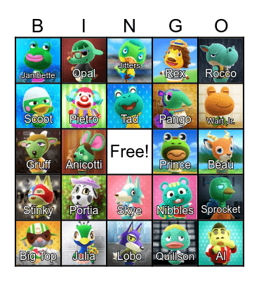 LilSimsie Animal Crossing Bingo Card Bingo Card