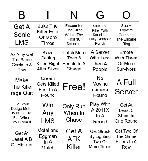 Outcome Memories Bingo Card