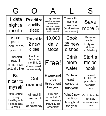 Lexi’s 2026 Bingo Card