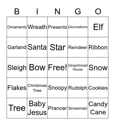 Christmas Bingo Card