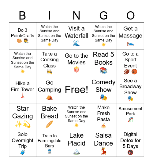 BINGO 2026 Bingo Card