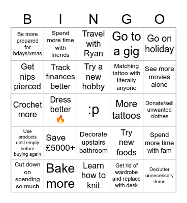 2026<3 Bingo Card
