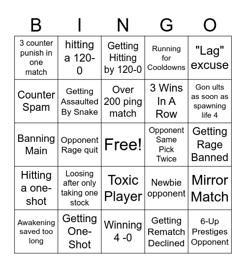 Aba Bingo Card